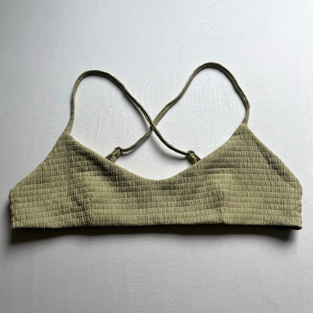 ANDIE SWIM sage dusty olive green knit bikini top